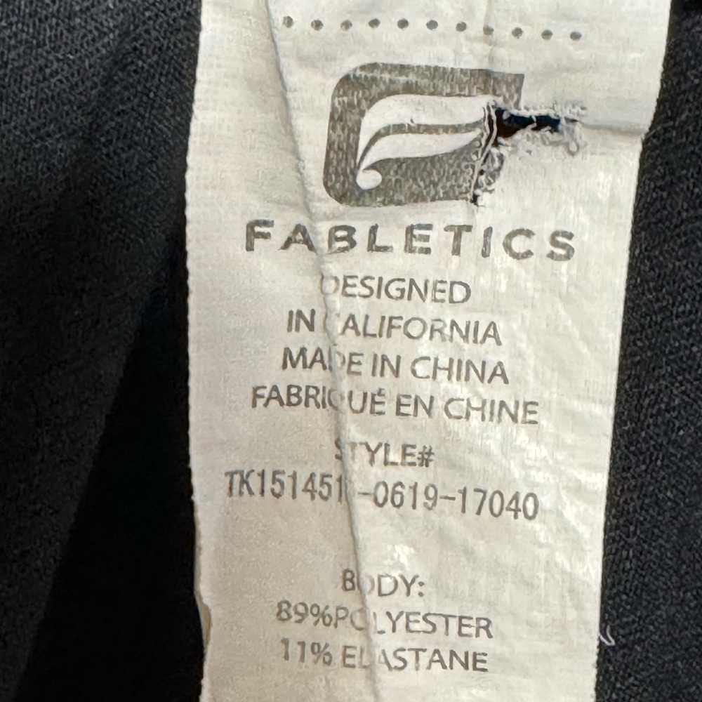 Fabletics Racerback Tank Top Black White Side Stripe Sz M Built in Bra Athletic - Picture 9 of 10